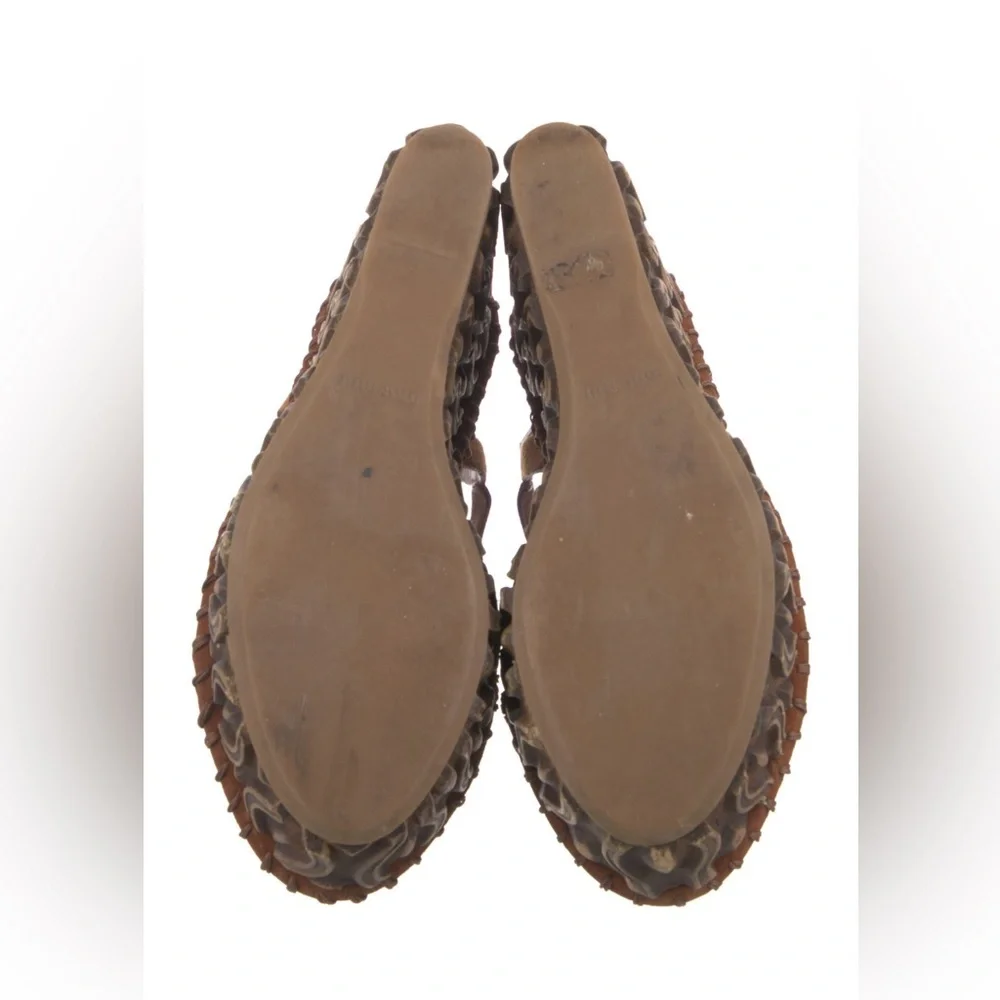 MIU MIU Women's Brown Suede Platform Wedge Sandals